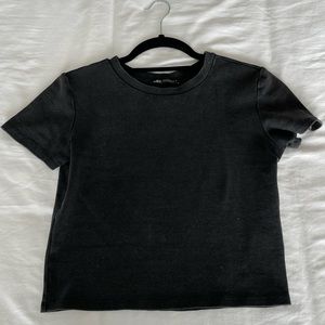 Zara cropped black T-shirt
